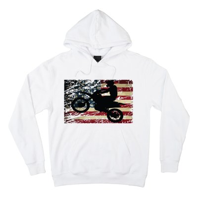 Dirt Bike USA Flag Motocross American Flag Hoodie