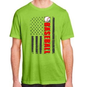 Distressed Baseball USA American Flag Adult ChromaSoft Performance T-Shirt