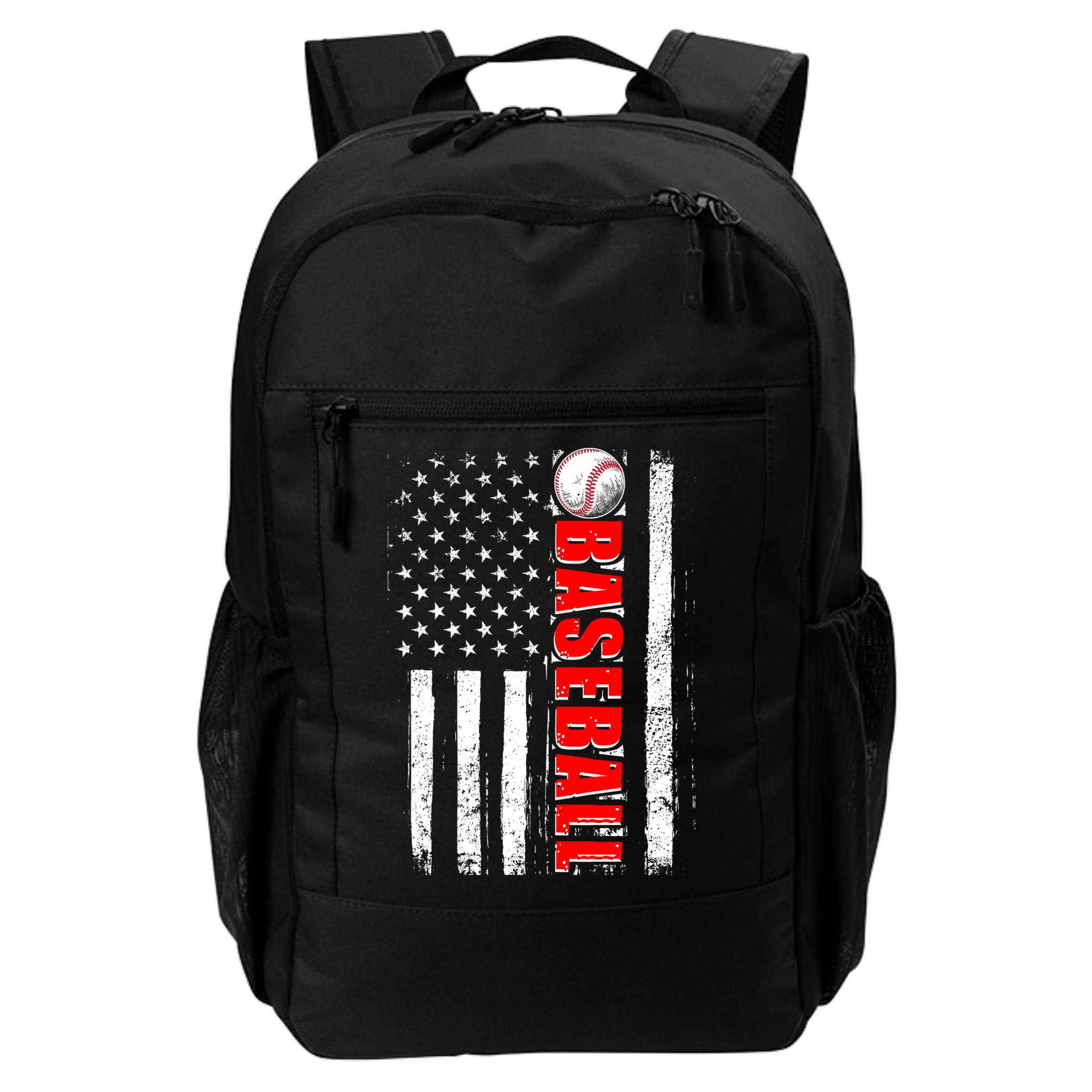 Distressed Baseball USA American Flag Backpack