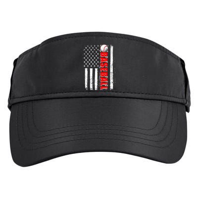 Distressed Baseball USA American Flag Adult Drive Performance Visor