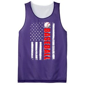 Distressed Baseball USA American Flag Mesh Reversible Basketball Jersey Tank