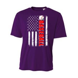 Distressed Baseball USA American Flag Performance Sprint T-Shirt