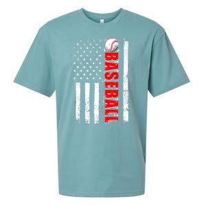 Distressed Baseball USA American Flag Sueded Cloud Jersey T-Shirt