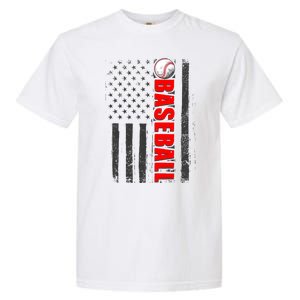 Distressed Baseball USA American Flag Garment-Dyed Heavyweight T-Shirt