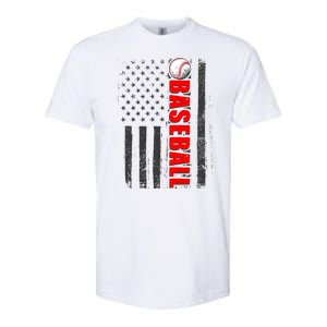 Distressed Baseball USA American Flag Softstyle CVC T-Shirt