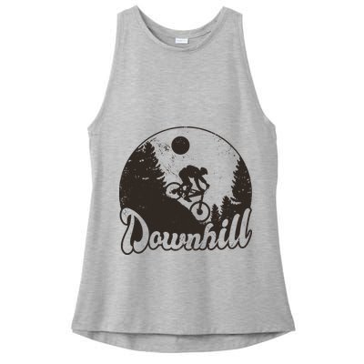 Downhill Biking Vintage Ladies PosiCharge Tri-Blend Wicking Tank