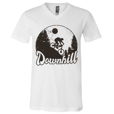 Downhill Biking Vintage V-Neck T-Shirt