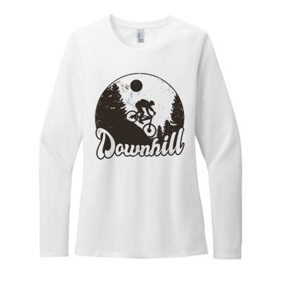 Downhill Biking Vintage Womens CVC Long Sleeve Shirt