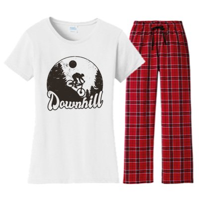 Downhill Biking Vintage Women's Flannel Pajama Set