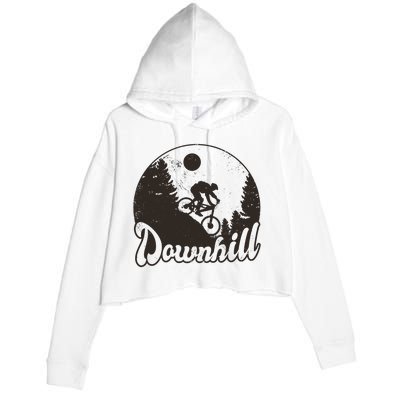 Downhill Biking Vintage Crop Fleece Hoodie