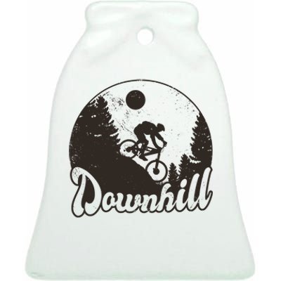 Downhill Biking Vintage Ceramic Bell Ornament