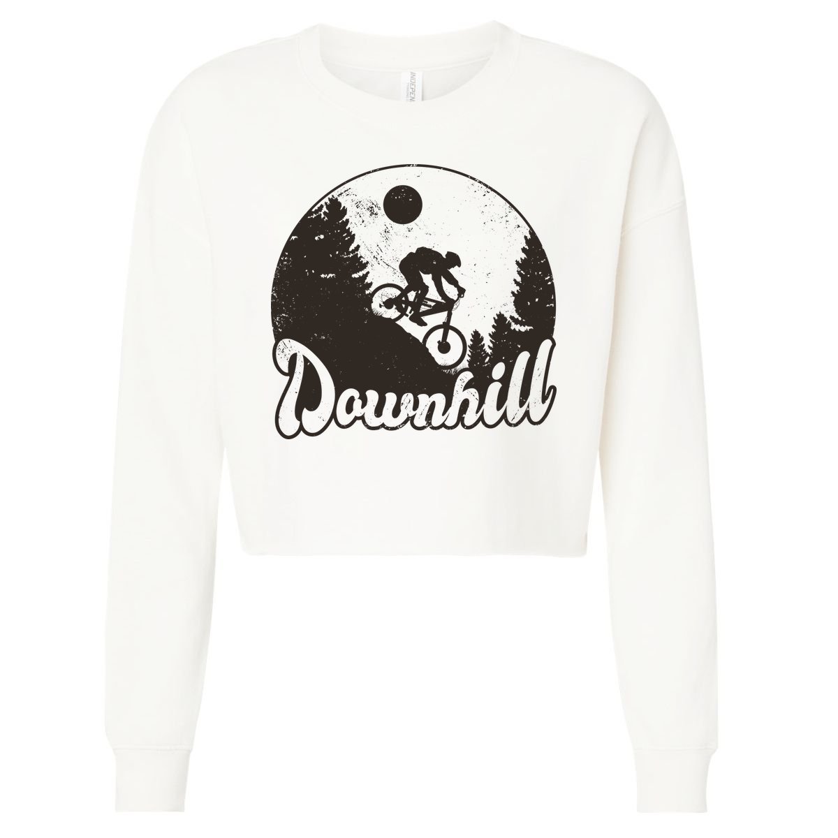 Downhill Biking Vintage Cropped Pullover Crew