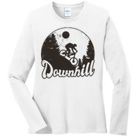 Downhill Biking Vintage Ladies Long Sleeve Shirt