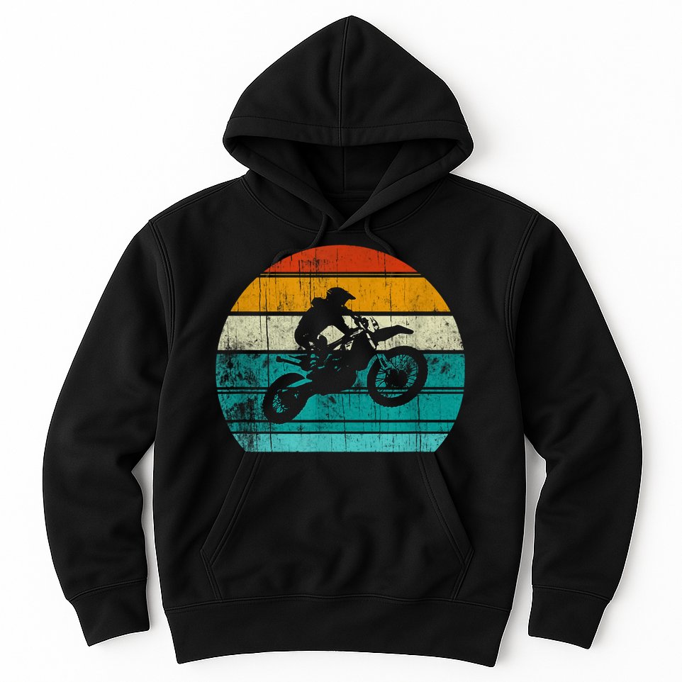 Dirt Bikes Vintage Gift Motocross Motorcycle Retro Hoodie