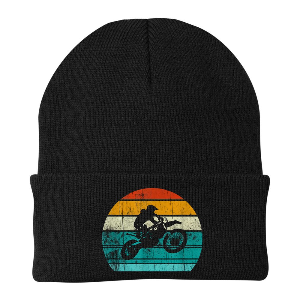 Dirt Bikes Vintage Gift Motocross Motorcycle Retro Beanie