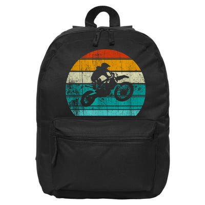 Dirt Bikes Vintage Gift Motocross Motorcycle Retro 16 in Basic Backpack