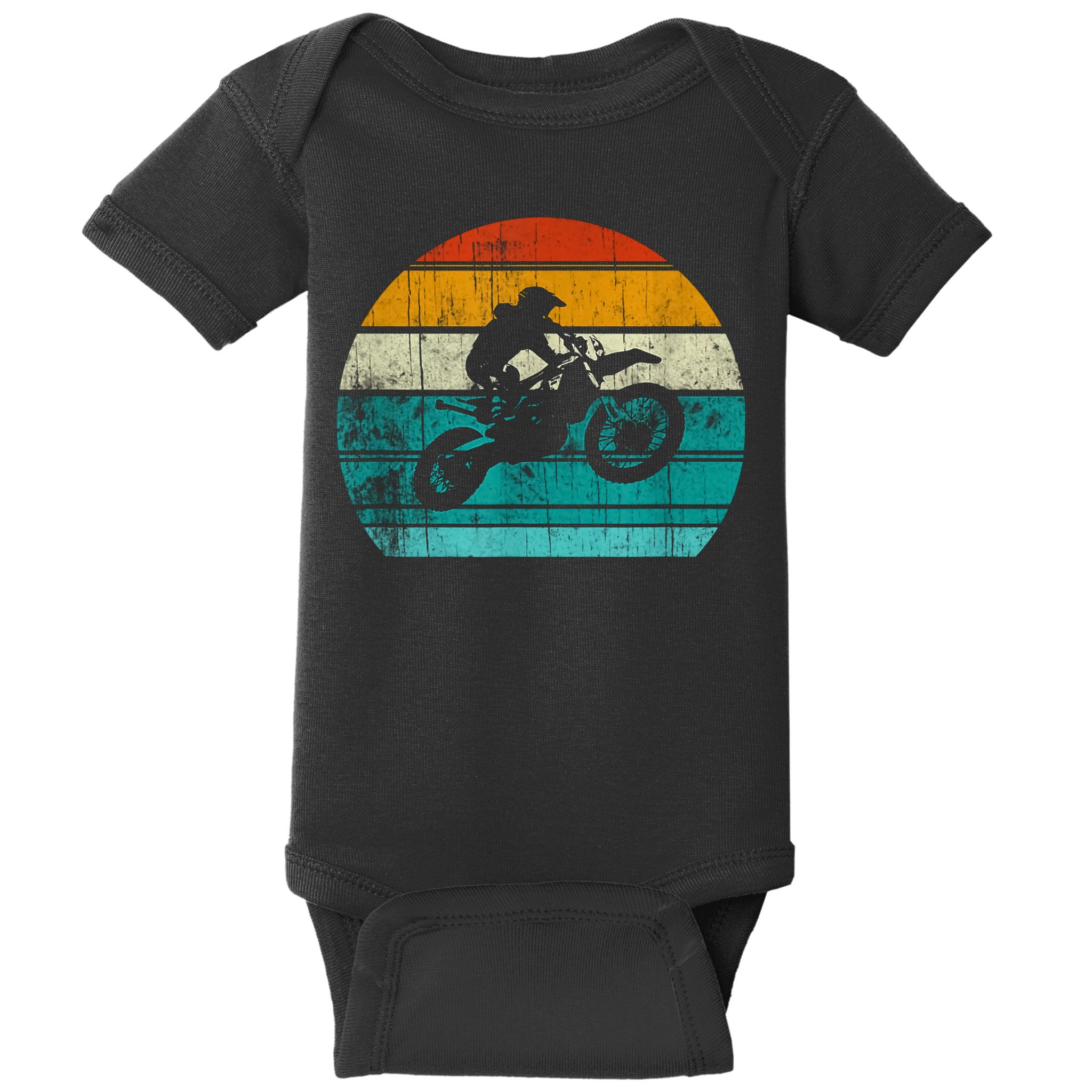 Dirt Bikes Vintage Gift Motocross Motorcycle Retro Baby Bodysuit
