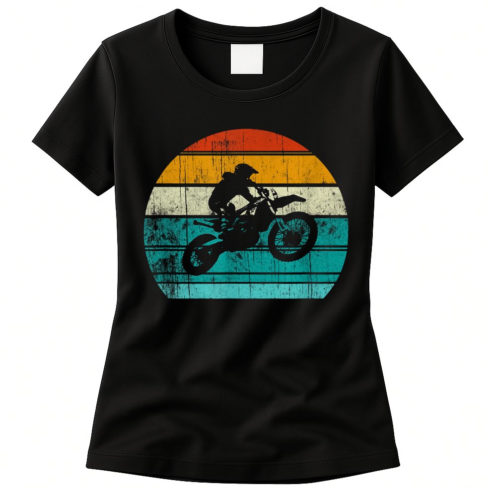 Dirt Bikes Vintage Gift Motocross Motorcycle Retro Womens T-Shirt