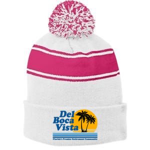 Del Boca Vista Stripe Pom Pom Beanie