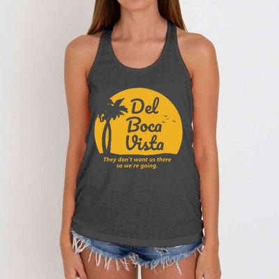 Del Boca Vista T They DonT Want Us There Retirement Women's Knotted Racerback Tank