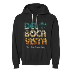 Del Boca Vista Retirement Community Funny Garment-Dyed Fleece Hoodie