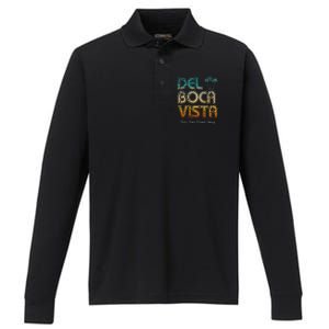 Del Boca Vista Retirement Community Funny Performance Long Sleeve Polo