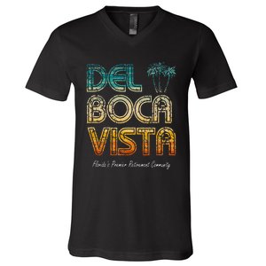 Del Boca Vista Retirement Community Funny V-Neck T-Shirt