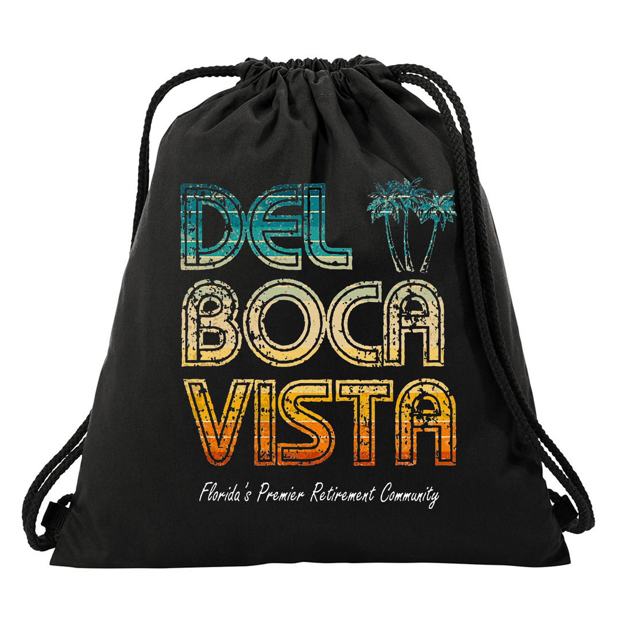 Del Boca Vista Retirement Community Funny Drawstring Bag