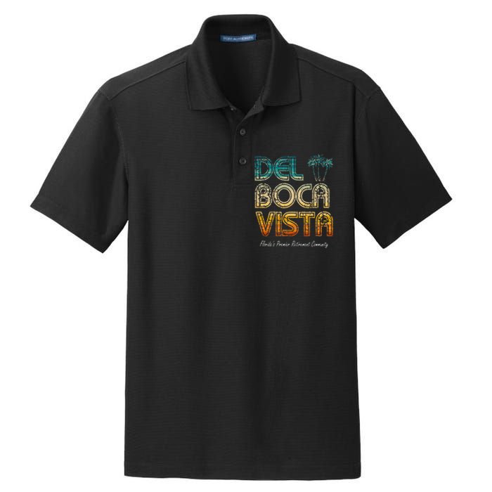 Del Boca Vista Retirement Community Funny Dry Zone Grid Polo