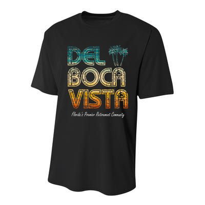Del Boca Vista Retirement Community Funny Youth Performance Sprint T-Shirt
