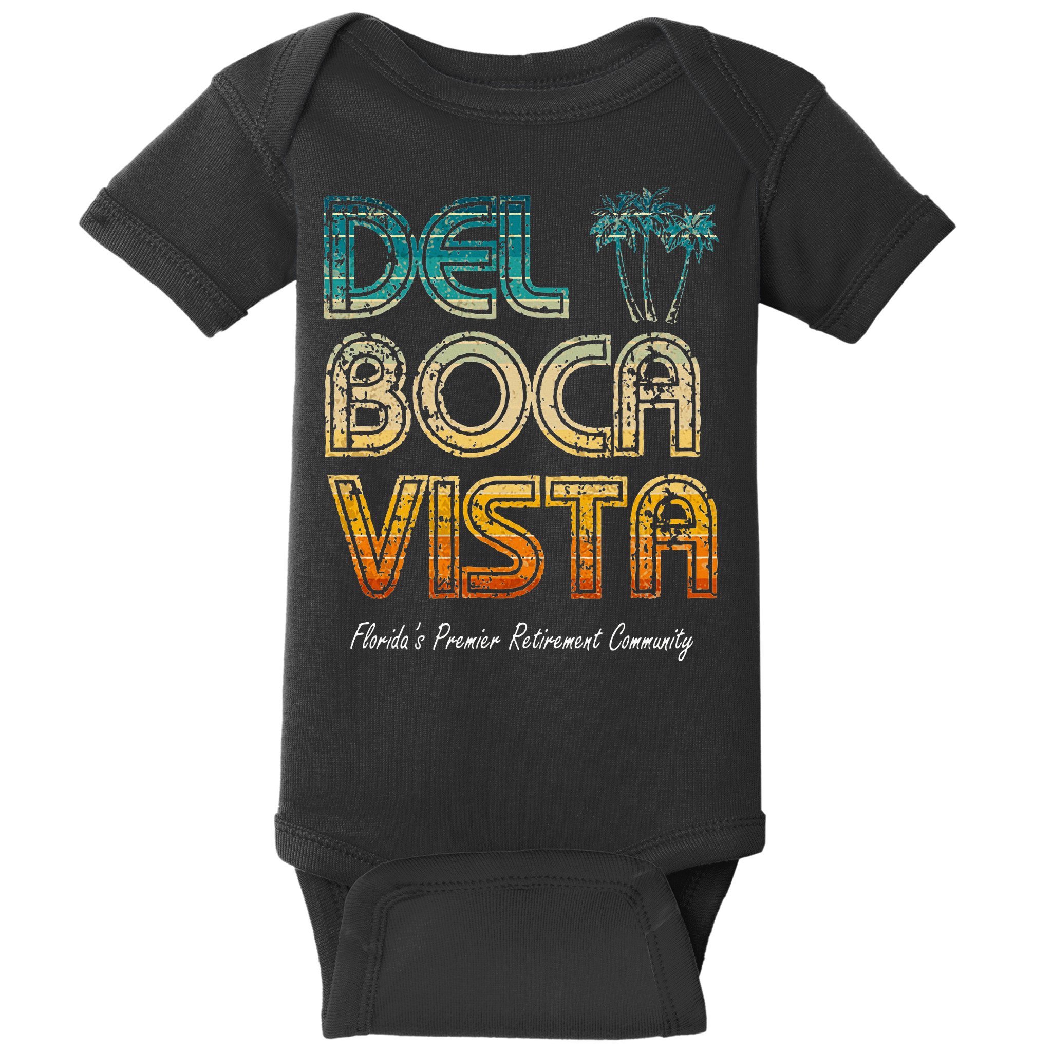 Del Boca Vista Retirement Community Funny Baby Bodysuit