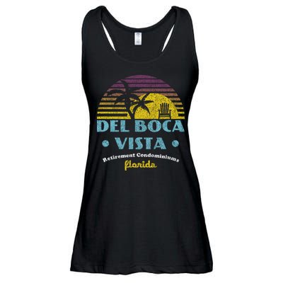 Del Boca Vista Retirement Community Funny Novelty Design Ladies Essential Flowy Tank
