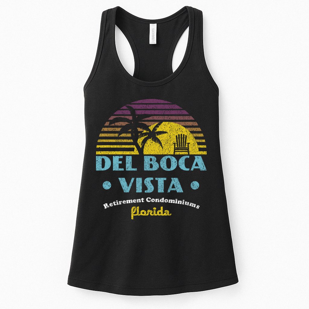 Del Boca Vista Retirement Community Funny Novelty Design Womens Tank Top