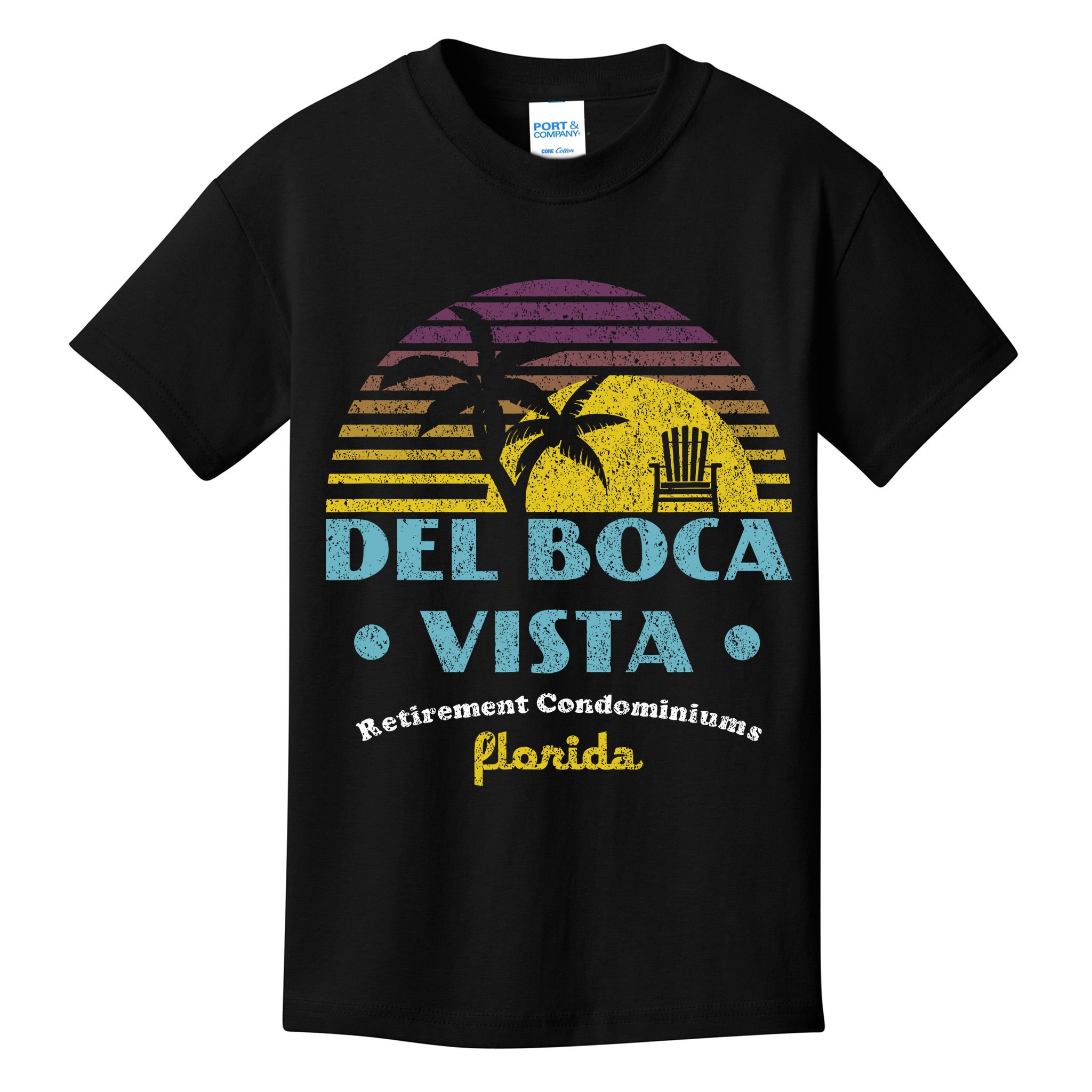 Del Boca Vista Retirement Community Funny Novelty Design Kids T-Shirt