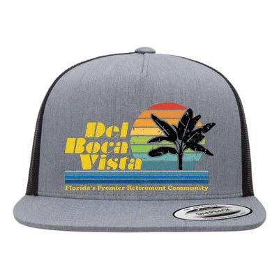 Del Boca Vista Retiret Community Funny Novelty Design Flat Bill Trucker Hat