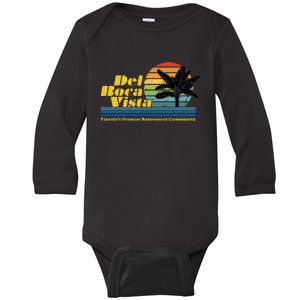 Del Boca Vista Retiret Community Funny Novelty Design Baby Long Sleeve Bodysuit