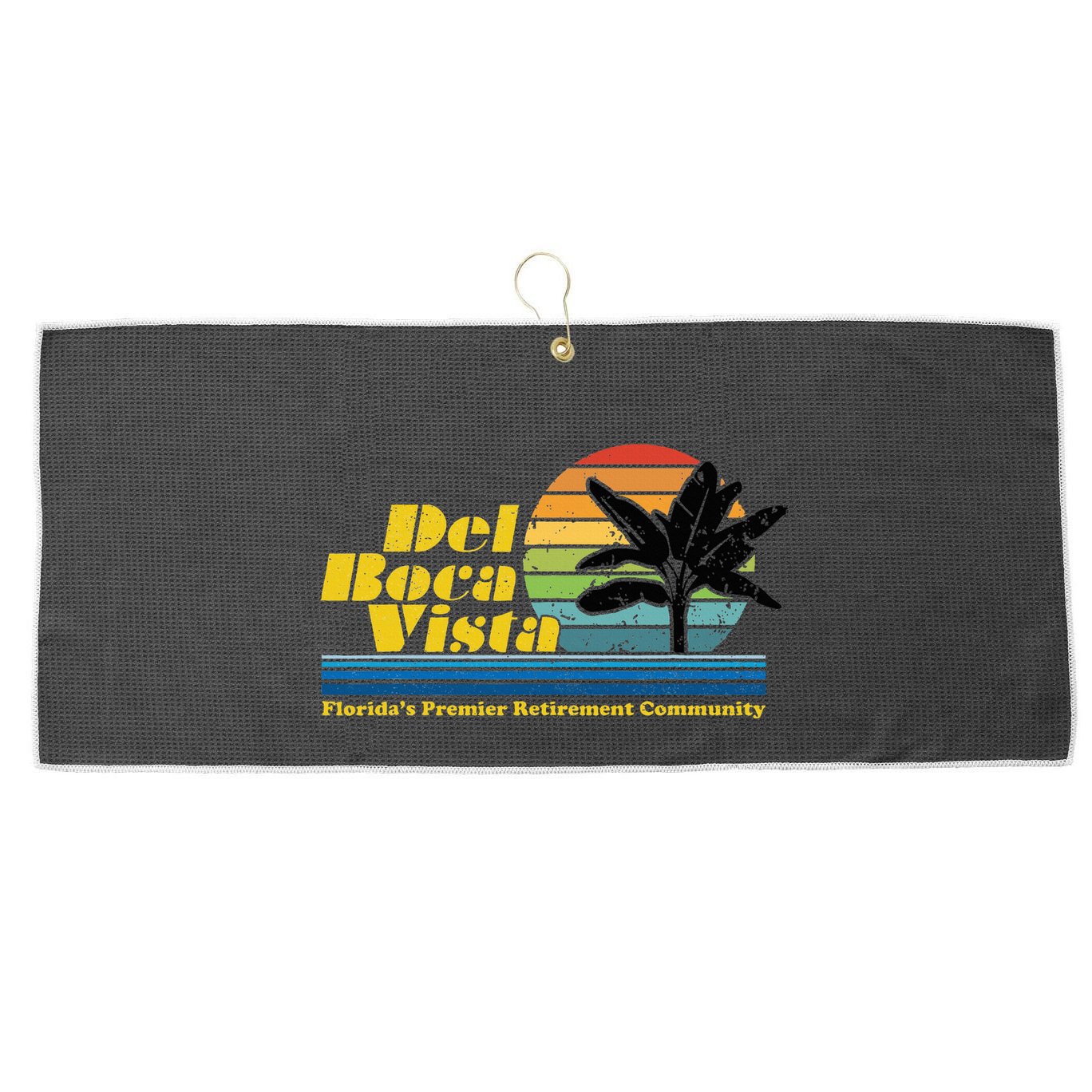 Del Boca Vista Retiret Community Funny Novelty Design Large Microfiber Waffle Golf Towel