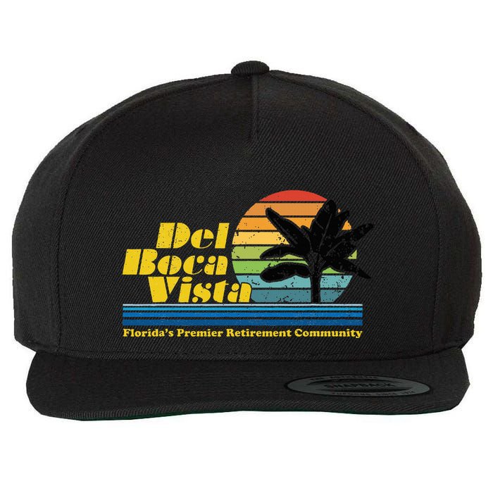 Del Boca Vista Retiret Community Funny Novelty Design Wool Snapback Cap