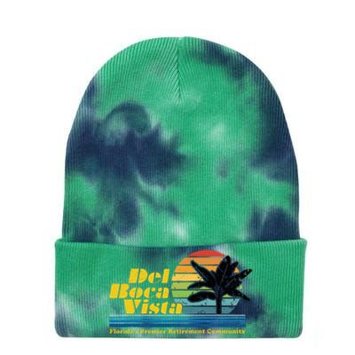 Del Boca Vista Retiret Community Funny Novelty Design Tie Dye 12in Knit Beanie