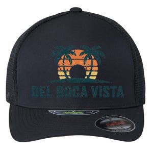 Del Boca Vista Retirement Community Funny Sunset Graphic Flexfit Unipanel Trucker Cap