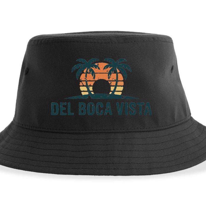 Del Boca Vista Retirement Community Funny Sunset Graphic Sustainable Bucket Hat