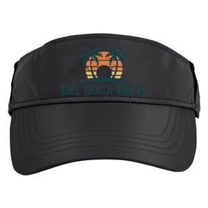 Del Boca Vista Retirement Community Funny Sunset Graphic Adult Drive Performance Visor