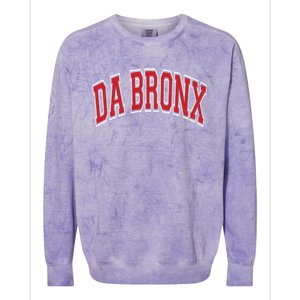 Da Bronx Varsity Style Red Text Gift Colorblast Crewneck Sweatshirt