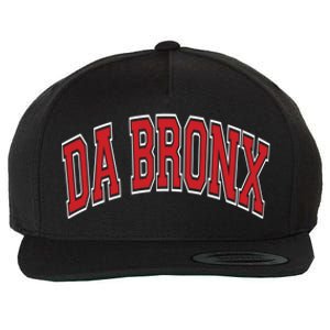 Da Bronx Varsity Style Red Text Gift Wool Snapback Cap