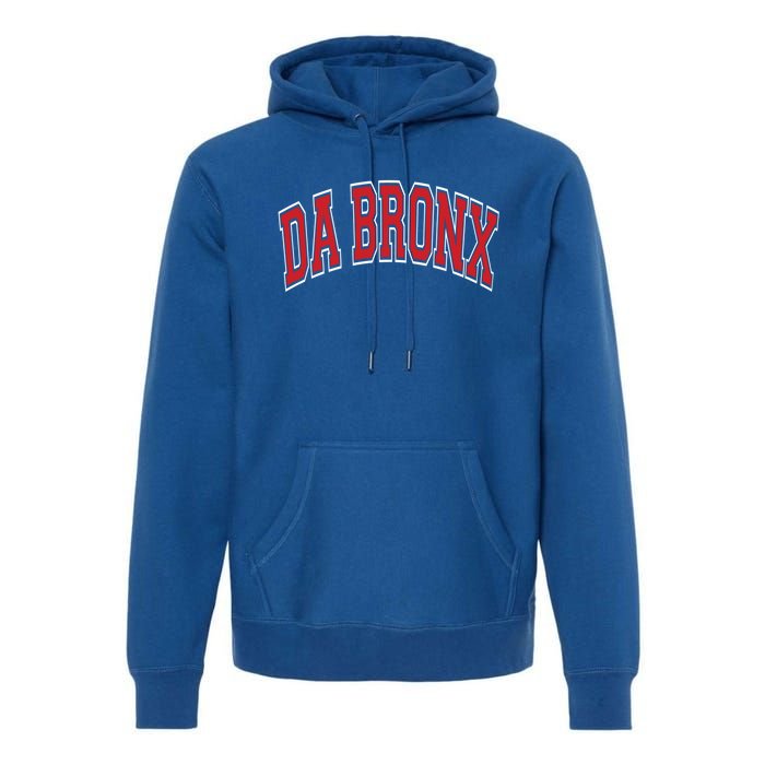 Da Bronx Varsity Style Red Text Gift Premium Hoodie