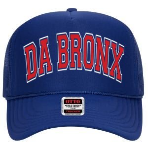 Da Bronx Varsity Style Red Text Gift High Crown Mesh Back Trucker Hat