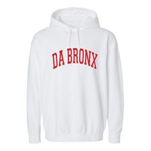 Da Bronx Varsity Style Red Text Gift Garment-Dyed Fleece Hoodie