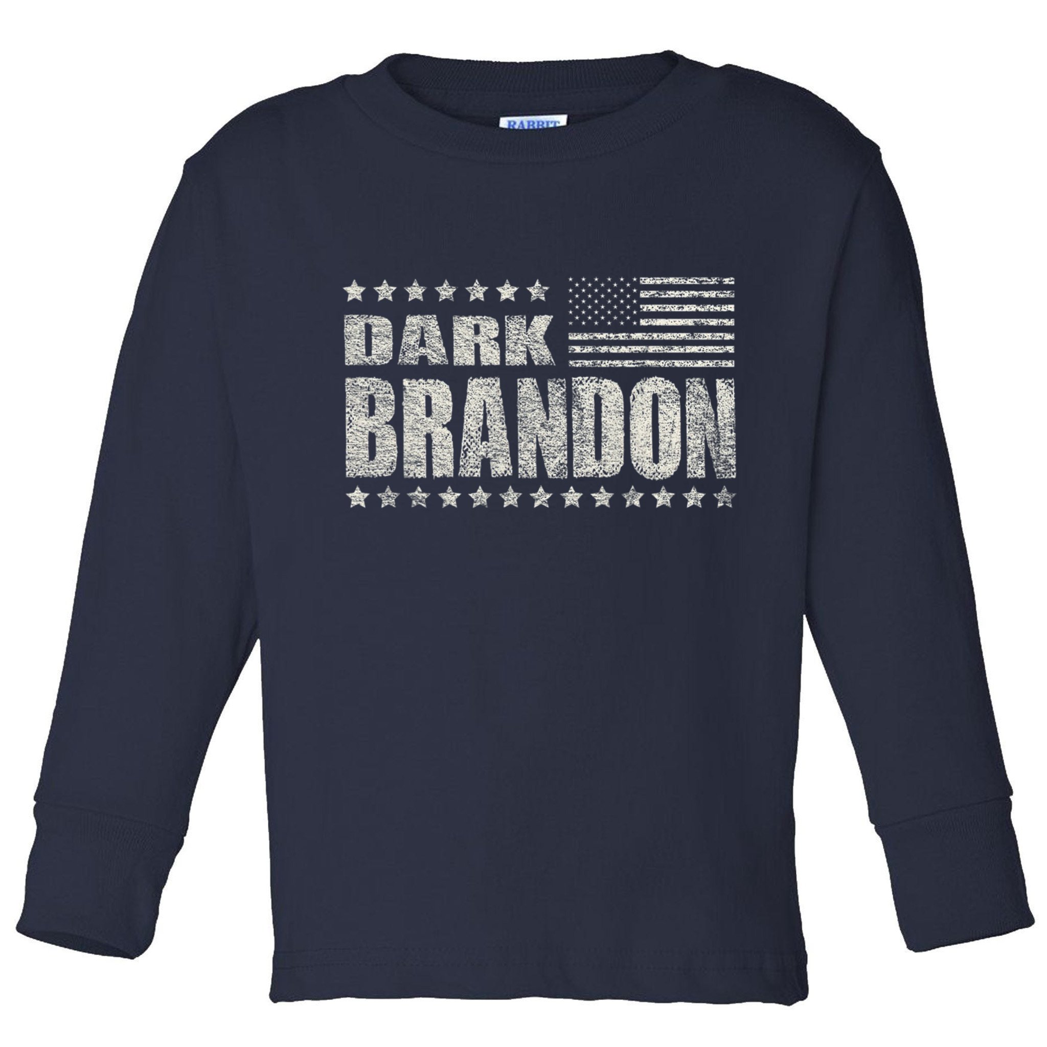 Dark Brandon Vintage America Flag Design Toddler Long Sleeve Shirt