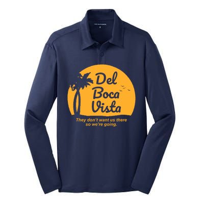 Del Boca Vista Florida We're Going Silk Touch Performance Long Sleeve Polo