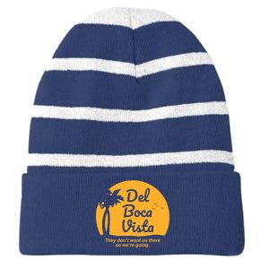 Del Boca Vista Florida We're Going Striped Beanie with Solid Band